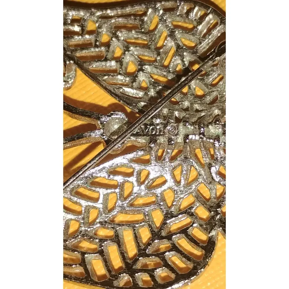 Vintage 1970s Avon Butterfly Brooch Blue Rhinestone Eyes Two Tone 2